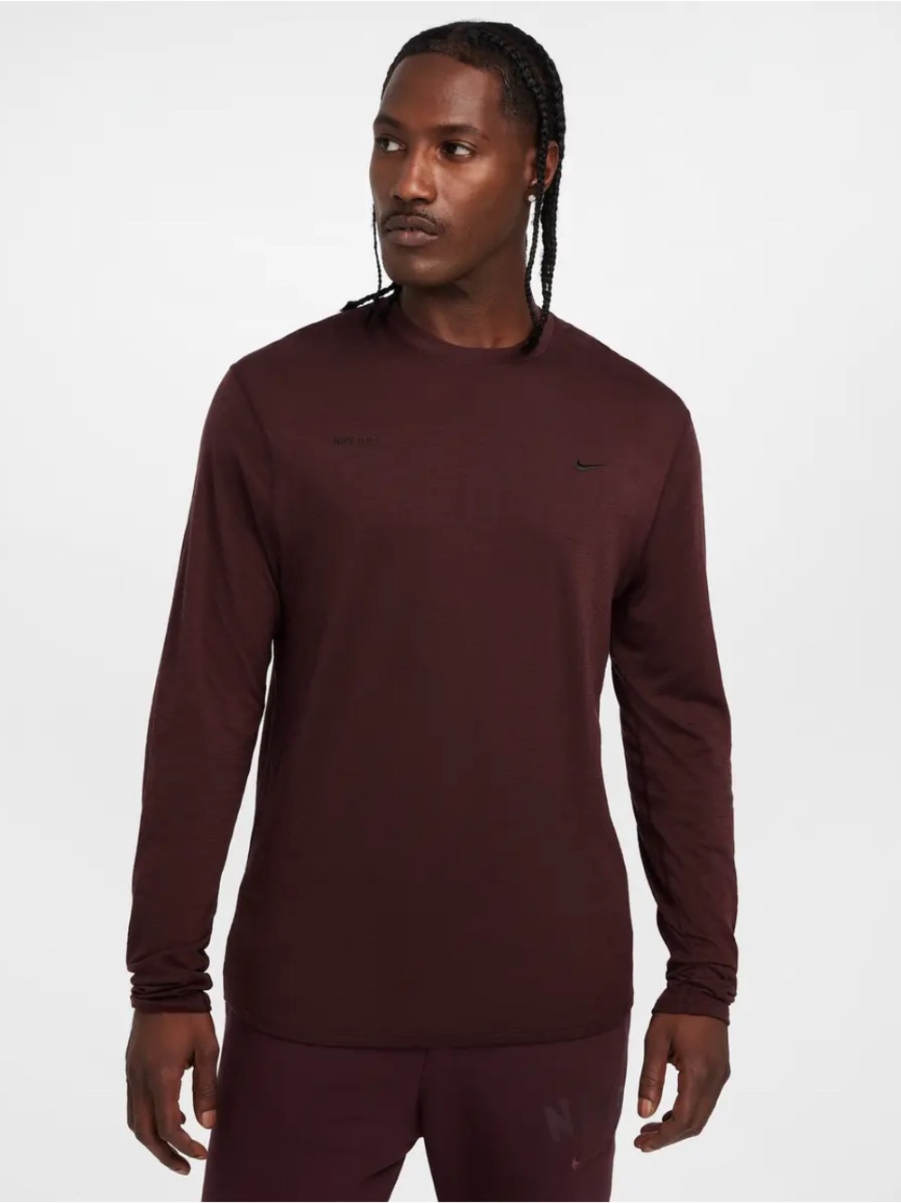 Mens Nike A.P.S. Dri-Fit Adv Long-Sleeve versatile top in burgundy size L NWT